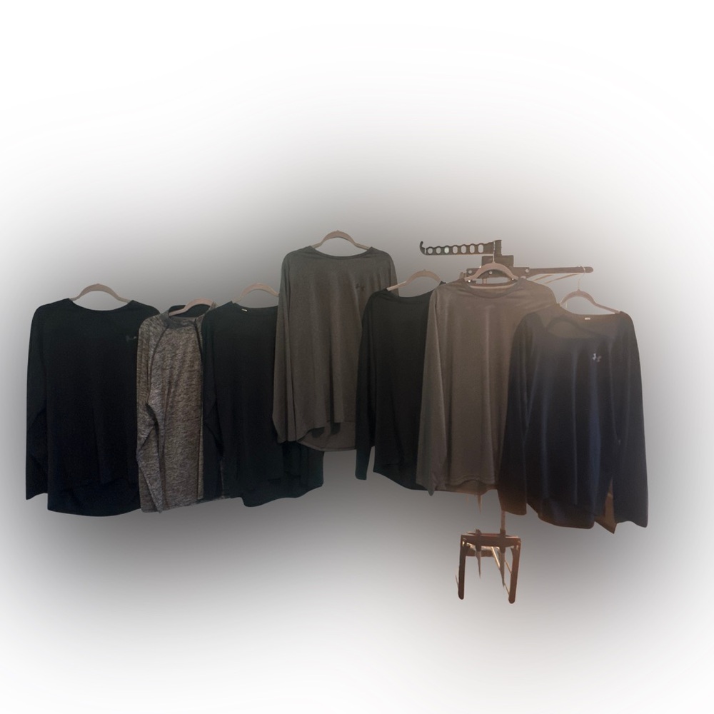 Under Armour Long Sleeve Heatgear Tees - Black and Gray